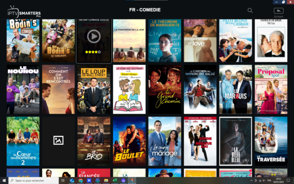 Comédie française. Une grande bibliothèque de VOD de comédie française